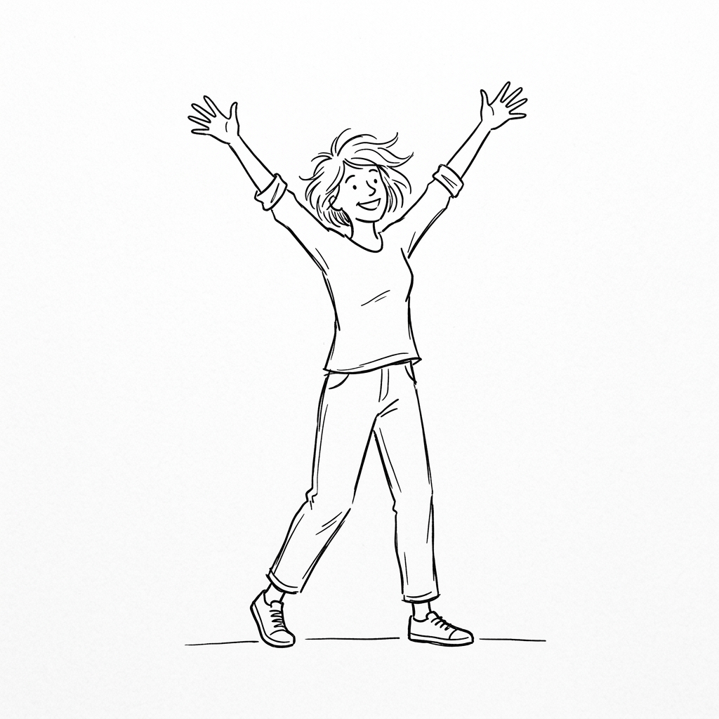 Sally celebrates